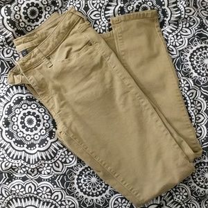 Khaki Mid Rise Skinny Jeans
